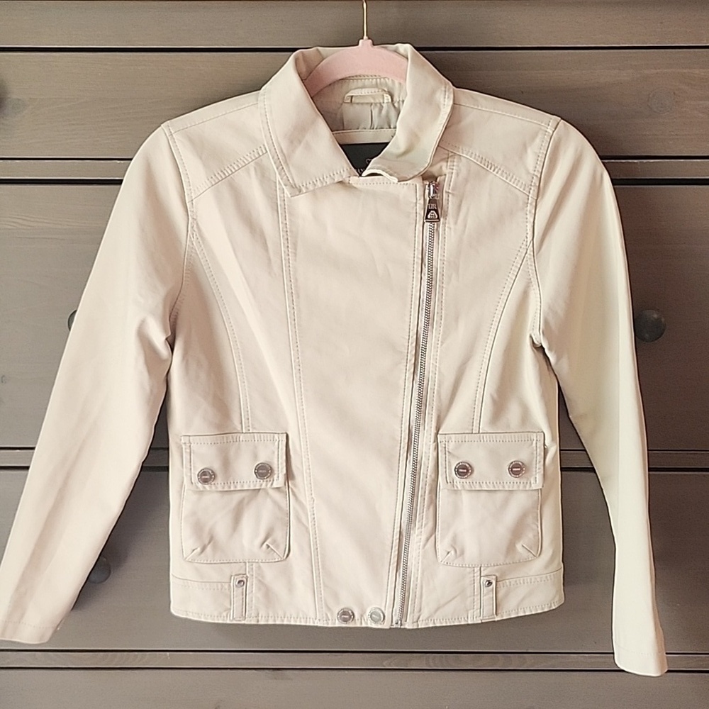 URBAN REPUBLIC FAUX LETHER  JACKET KHAKI COLOR GIRLS SIZE L 14/16